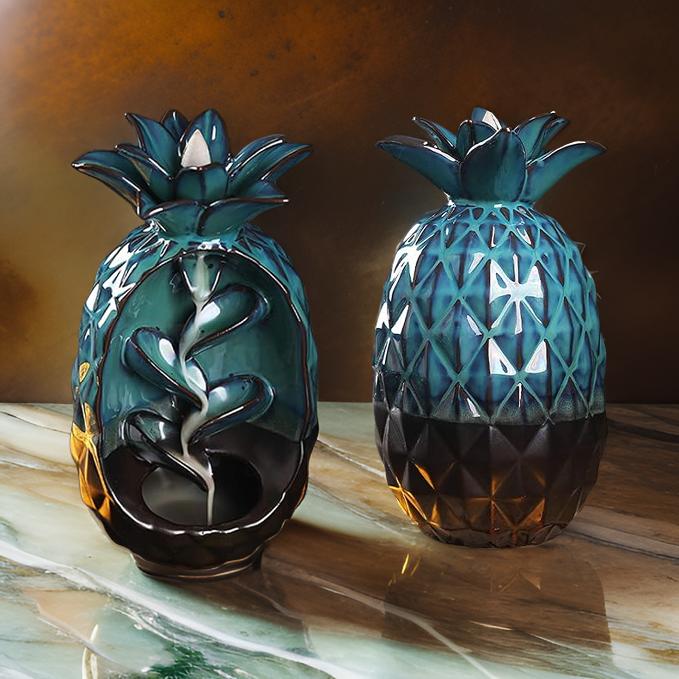 Ceramic Pineapple Incense Burner