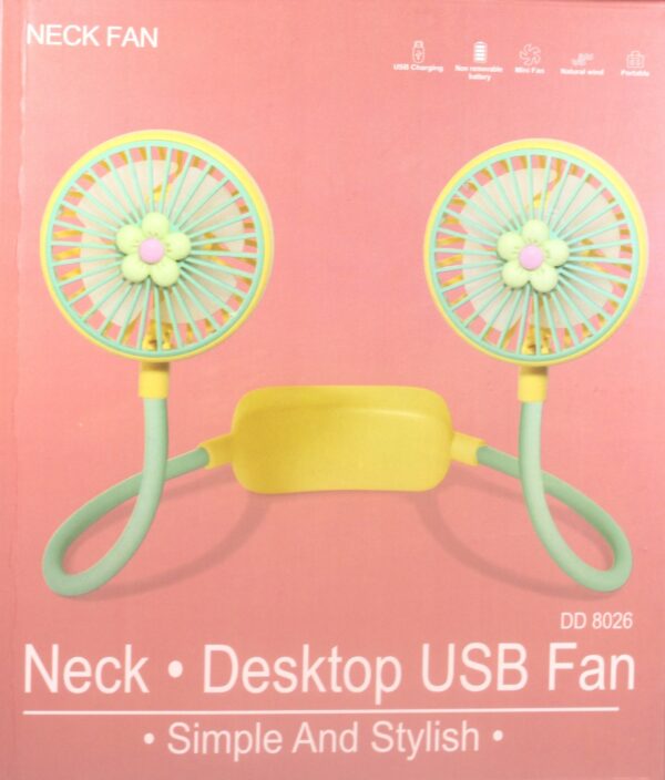 Hands-Free Neck Cooling Fan | 2-Speed Modes | USB-C Rechargeable